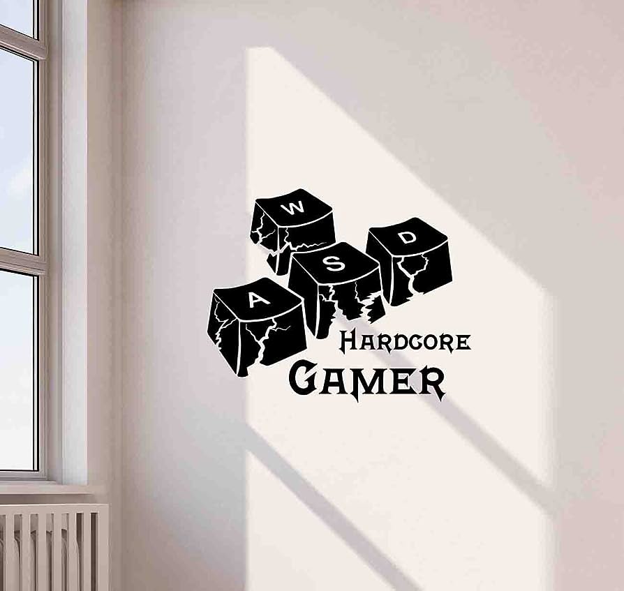 Hardcore Gamer Keyboard Keys Gamer for home and office decor - WA 814