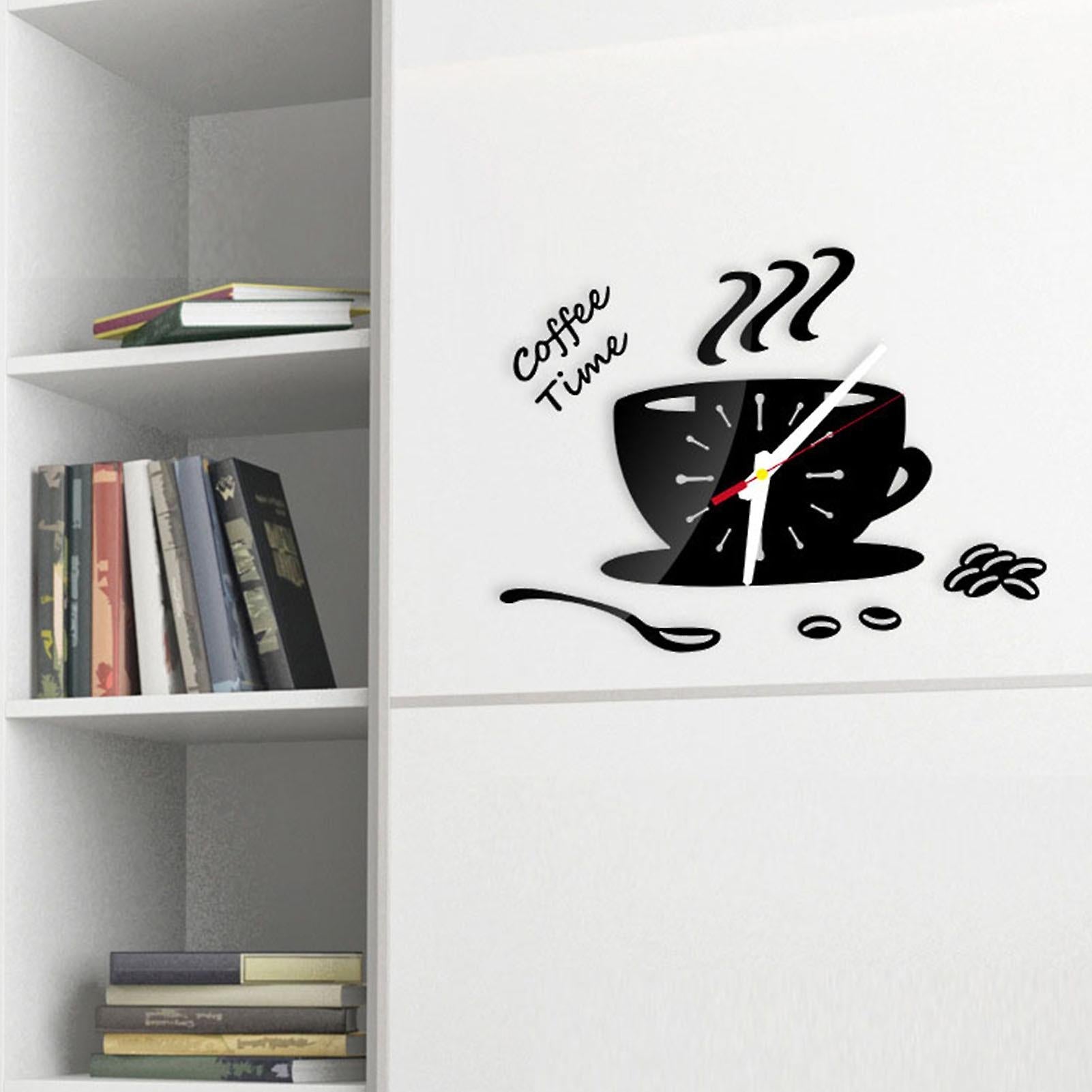 Coffee Time Kitchen Special 3D Silent Wooden Wall Clock - WC 112