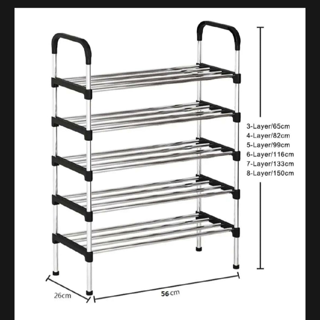 5 Layer shoe rack Tier Colored stainless steel Stackable shoe rack organizer