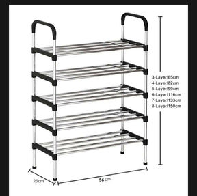 5 Layer shoe rack Tier Colored stainless steel Stackable shoe rack organizer