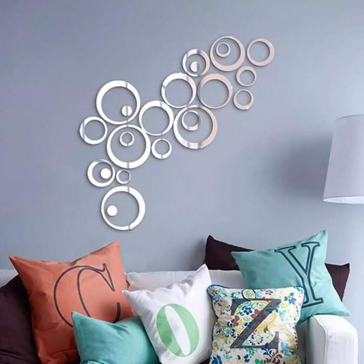 Silver Acrylic Mirror Rings for home decor - WA 808