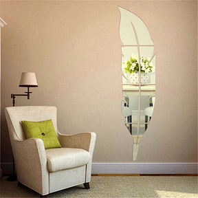 Silver Acrylic Leaf Mirror - ON 25% OFF NOW