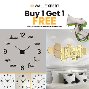 70% Sale! Buy 1 DIY Clock Get Free Hexagons Mirrors - 3D 518